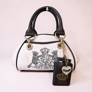 Juicy Couture Pale Pink Brown Classic Scottie Dog Satchel Handbag